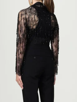 Coprispalle Alberta Ferretti in pizzo con frange gioiello