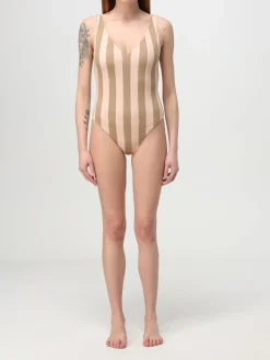 Costume da bagno intero a righe Fendi reversibile