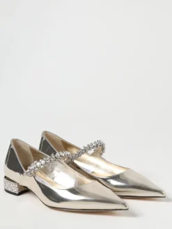 Décolleté Bing flat in pelle laminata Jimmy Choo