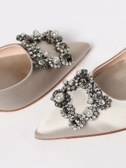 Décolleté Efflorescence Roger Vivier in raso con fibbia gioiello