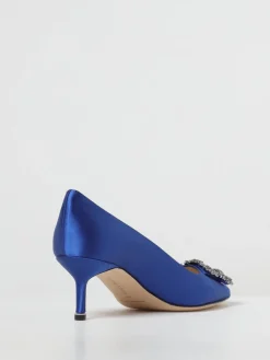 Décolleté Hangisi Manolo Blahnik in raso con fibbia gioiello