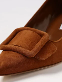 Décolleté Maysalepump Manolo Blahnik in camoscio