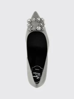 Décolleté Roger Vivier in pelle glitter con applicazione gioiello