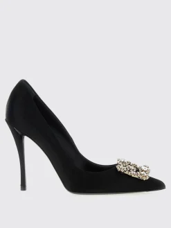 Décolleté Roger Vivier in raso con applicazione gioiello