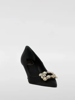 Décolleté Roger Vivier in raso con fibbia gioiello