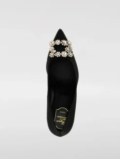Décolleté Roger Vivier in raso con fibbia gioiello