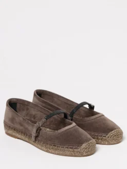 Espadrillas Brunello Cucinelli in camoscio con monile