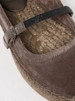 Espadrillas Brunello Cucinelli in camoscio con monile