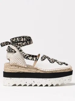 Espadrillas con plateau Gaia Stella McCartney in canvas con logo jacquard