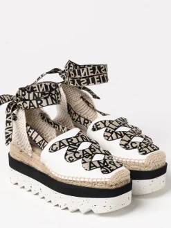 Espadrillas con plateau Gaia Stella McCartney in canvas con logo jacquard