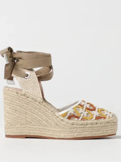 Espadrillas con zeppa Coccinelle in canvas con monogram jacquard