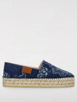 Espadrillas Etro in denim di cotone con motivo floreale jacquard