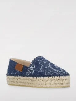 Espadrillas Etro in denim di cotone con motivo floreale jacquard
