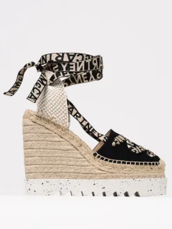 Espadrillas Gaia Stella McCartney in canvas e iuta con logo jacquard