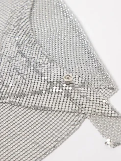 Foulard bandana Rabanne in maglia di ottone con lavorazione pixelata