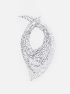 Foulard Rabanne in maglia metallica con lavorazione pixel