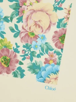 Foulard The Peonies Chloè in seta con stampa floreale