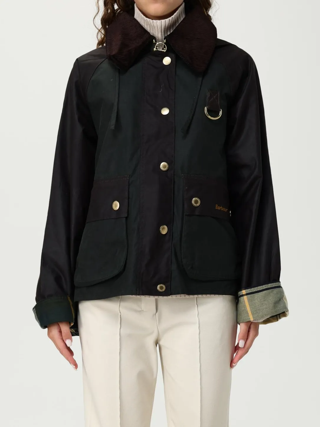 Giubbotto Barbour in cotone cerato