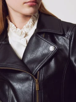 Giubbotto biker Twinset in pelle sintetica