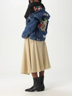 Giubbotto Kenzo in denim con stampa posteriore