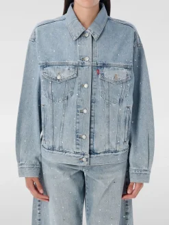 Giubbotto Levi's in denim con strass