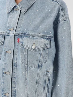 Giubbotto Levi's in denim con strass