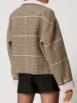 Giubbotto reversibile Twinset Actitude in misto lana