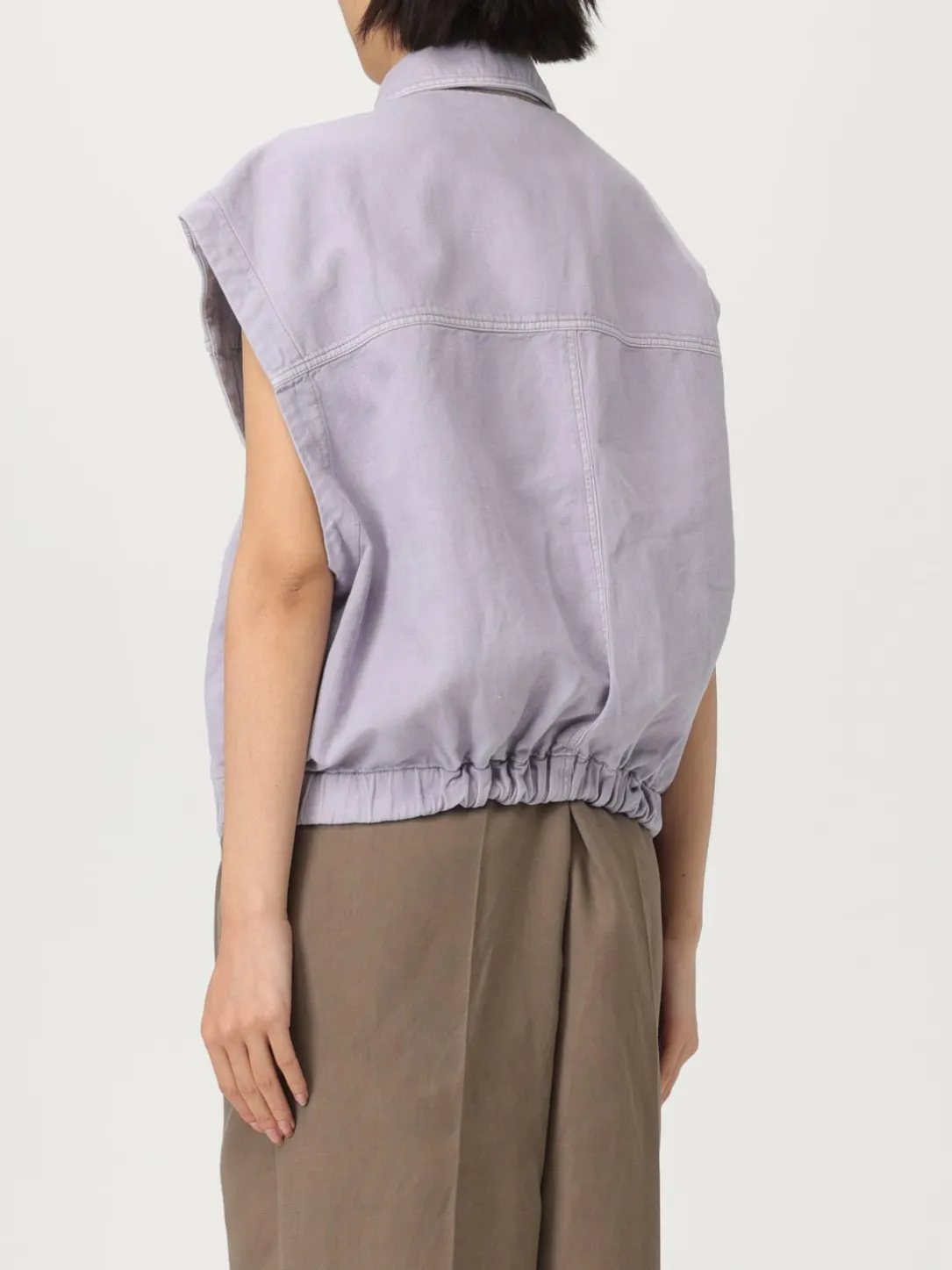 Giubbotto smanicato Brunello Cucinelli in cotone e lino