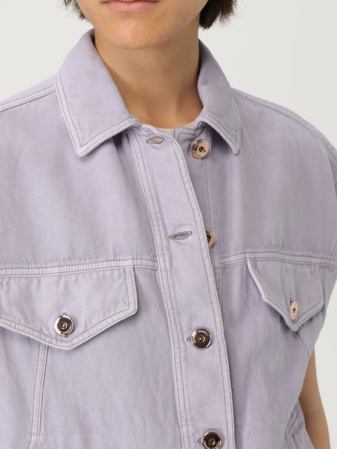 Giubbotto smanicato Brunello Cucinelli in cotone e lino