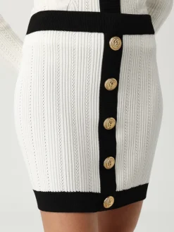 Gonna Balmain in maglia di misto viscosa