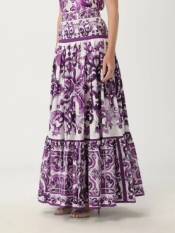 Gonna Dolce & Gabbana in cotone con stampa Maioliche