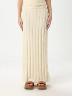 Gonna in maglia a coste Khaite di seta e cashmere