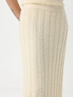 Gonna in maglia a coste Khaite di seta e cashmere