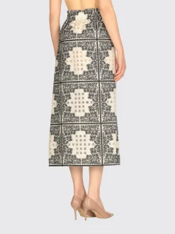 Gonna in misto cotone floreale Pt Torino