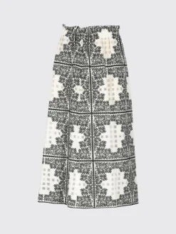 Gonna in misto cotone floreale Pt Torino