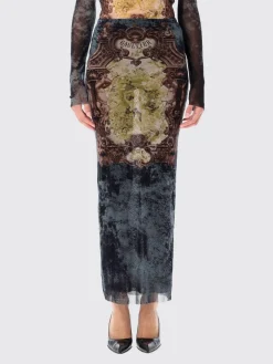 Gonna Jean Paul Gaultier in jersey con stampa grafica