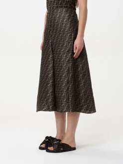 Gonna lunga FF Fendi in seta