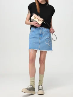 Gonna Marni in denim di cotone con fiori
