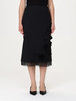 Gonna midi Meimeij in misto lana con ricami