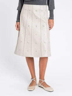 Gonna midi Twinset Actitude in pelle sintetica con strass