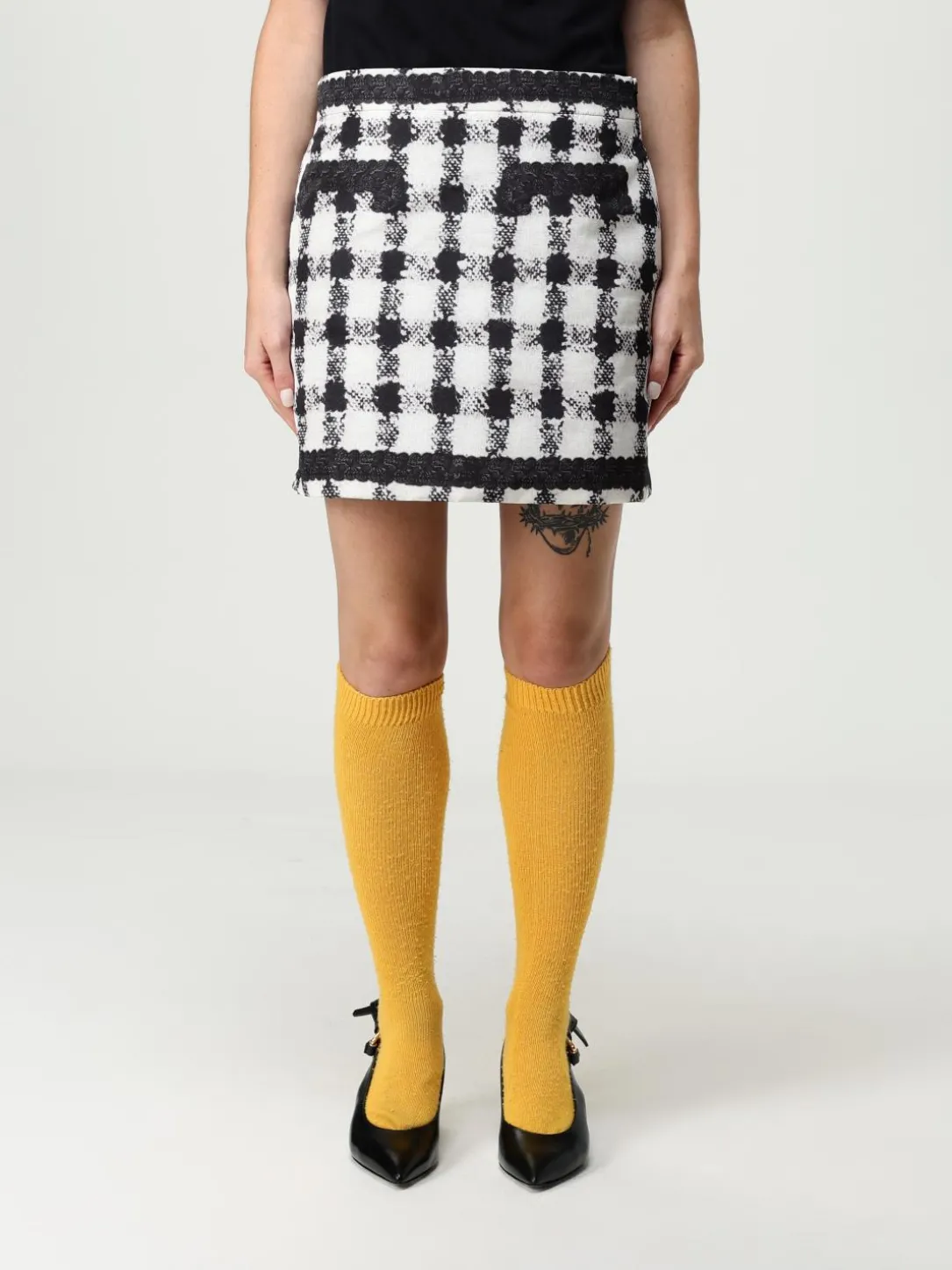 Gonna mini Moschino Couture in tessuto stampato