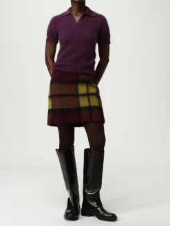 Gonna mini Roberto Collina in misto lana check