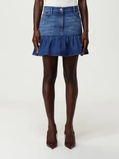 Gonna mini Valentino in denim di cotone