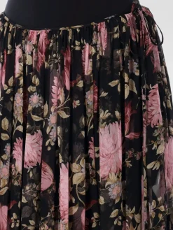 Gonna plissettata in seta a fantasia floreale Chloé