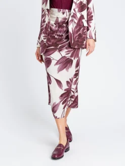 Gonna Twinset in viscosa con stampa floreale