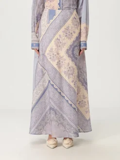 Gonna Zimmermann in lino con stampa floreale