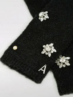 Guanti in misto lana con gioielli Twinset Actitude