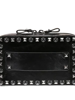 Guitar rockstud rolling noir tracollina con borchie e pietre