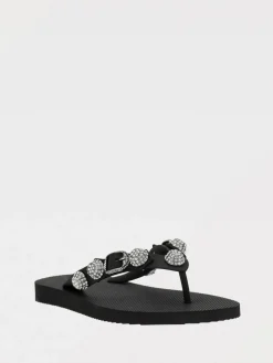 Infradito Cagole Balenciaga in gomma con borchie di strass