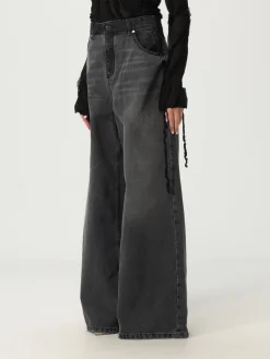 Jeans a palazzo Blumarine in denim con inserti in pizzo